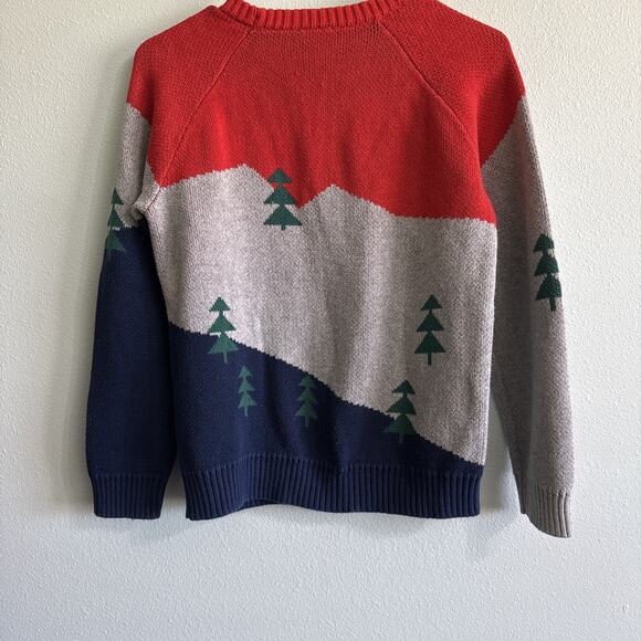 Hanna Andersson Winter Christmas Skier Tree Cotton Sweater Boys 140cm US Size 10 - Picture 5 of 7